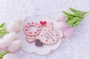 バレンタインのアイシングクッキー画像